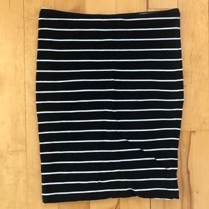 H&M Black and White Striped Skirt